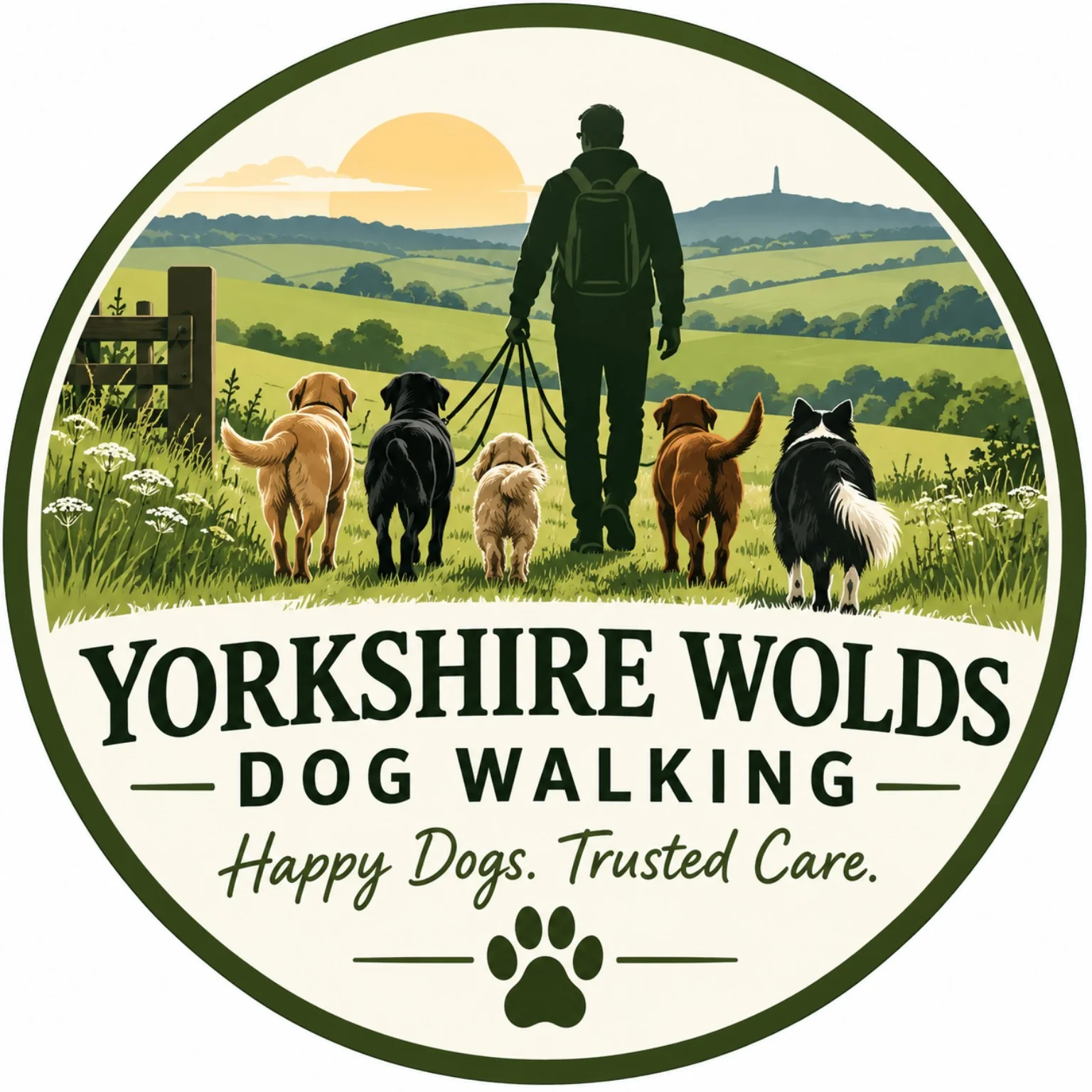 Yorkshire Wolds Dog Walking logo